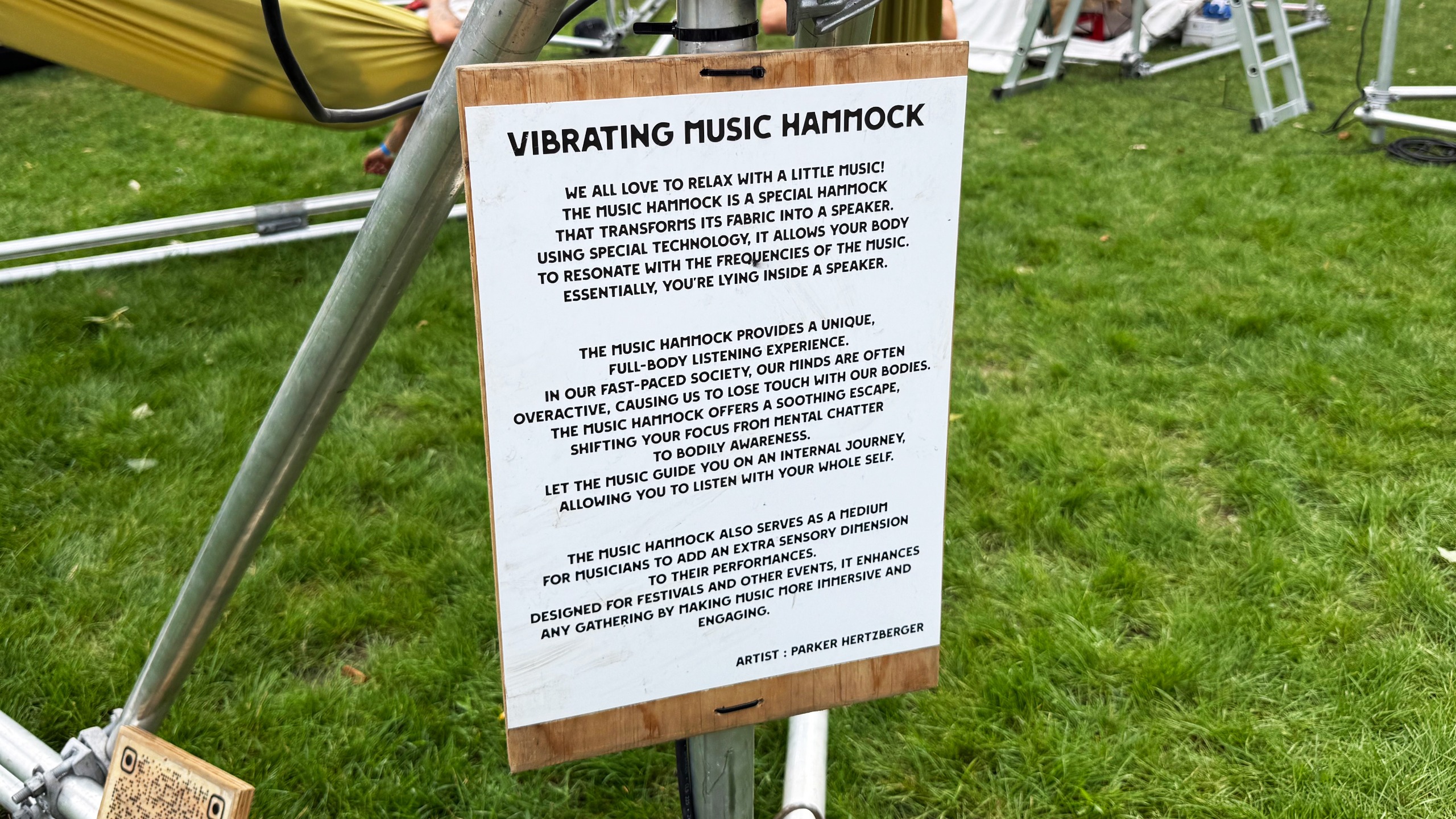 photos of the vibrating music hammock sensory instillation
