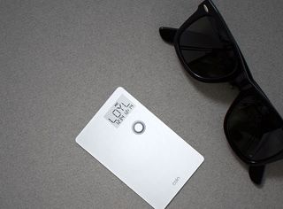A working prototype of the Coin card, which will probably come in black with the user's name and signature printed on it. Credit: Coin, Inc.
