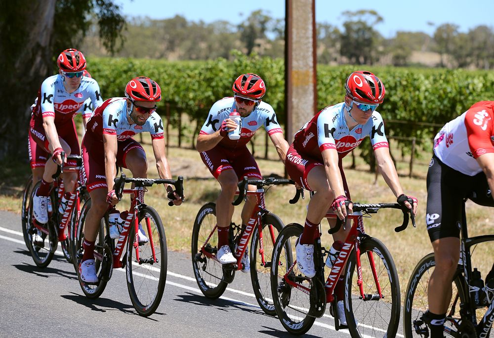 Katusha's Tiago Machado and Nathan Haas