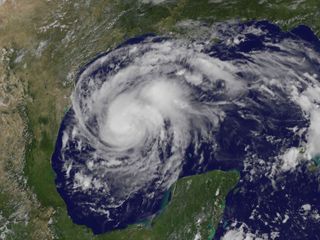 NOAA's GOES-East satellite captured this visible image of Hurricane Harvey in the western Gulf of Mexico on Aug. 24 at 1:07 p.m. EDT (1707 GMT).