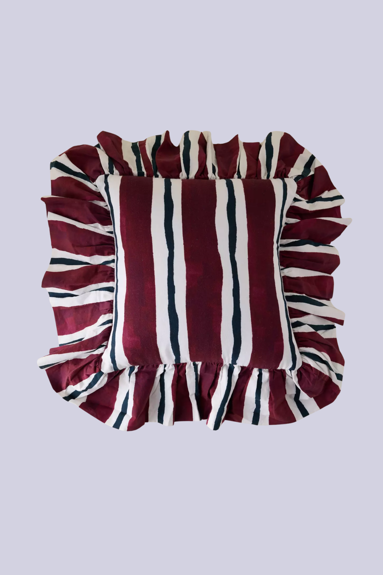 A frilly stripe cushion