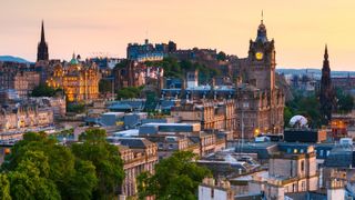 Heat in Buildings Strategy - Looking over the city of Edinburgh at dusk from Calton Hill, Scotland