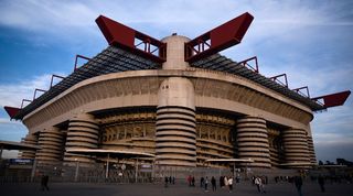 General view of the San Siro stadium, shared by AC Milan and Inter, in February 2024.