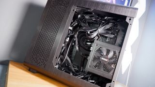 A gaming PC using MSI's Back-Connect 'Project Zero' components to create a nearly cable-free design.