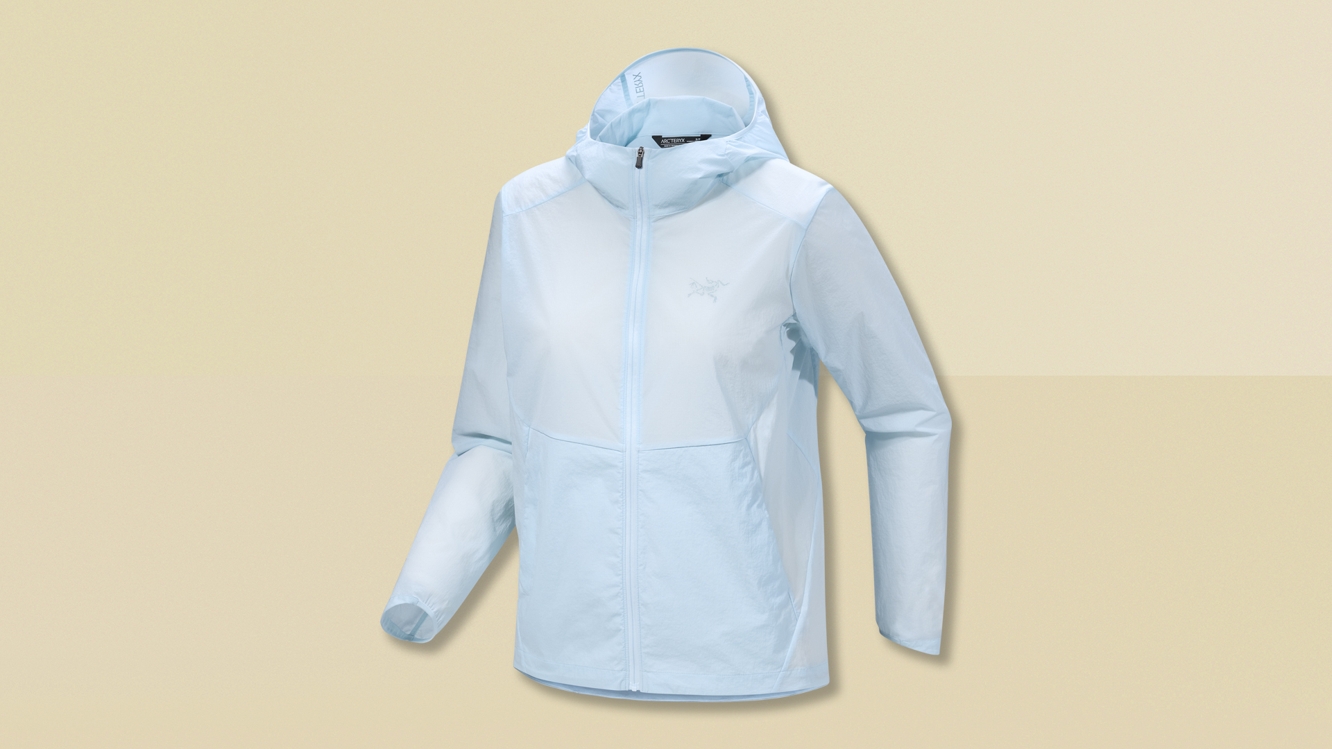 Arc'teryx Sinsola Hoodie on yellow background