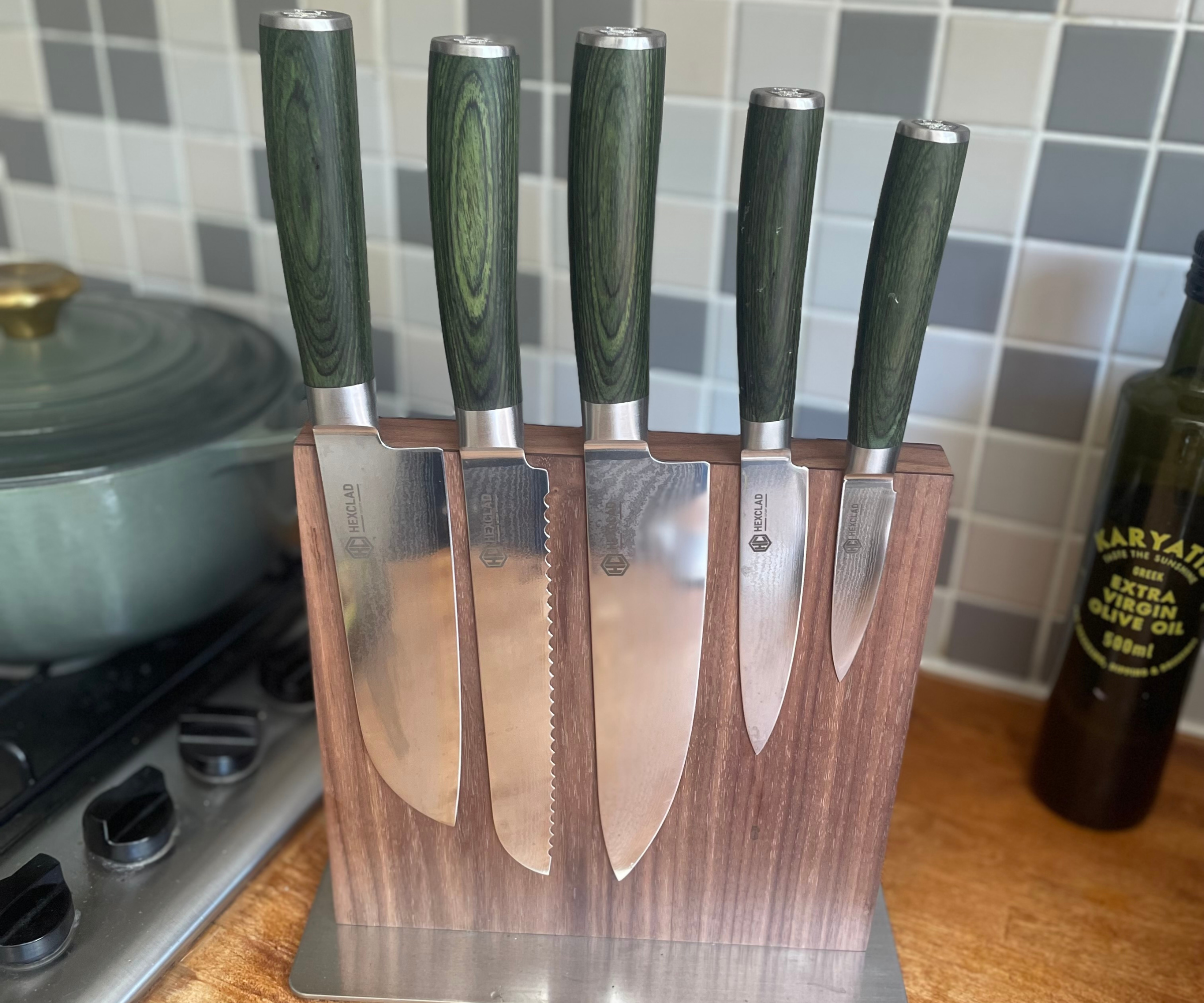 Damascus steel knife set