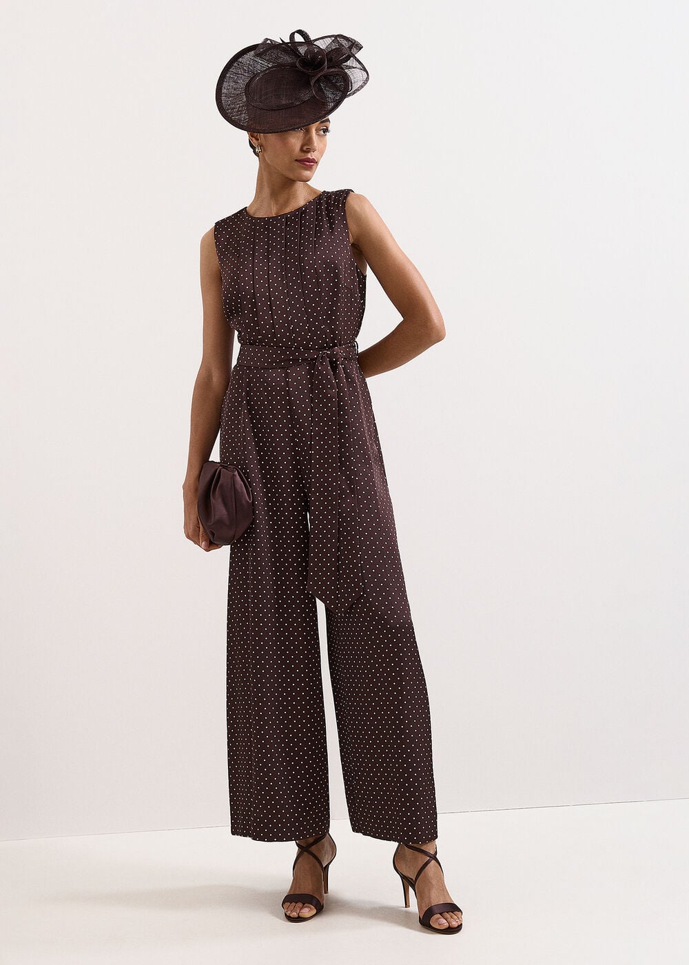 Janine Sleeveless Polka Dot Jumpsuit