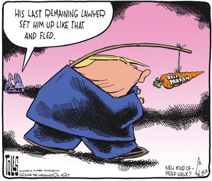 Political cartoon U.S. Trump lawyers self-pardon