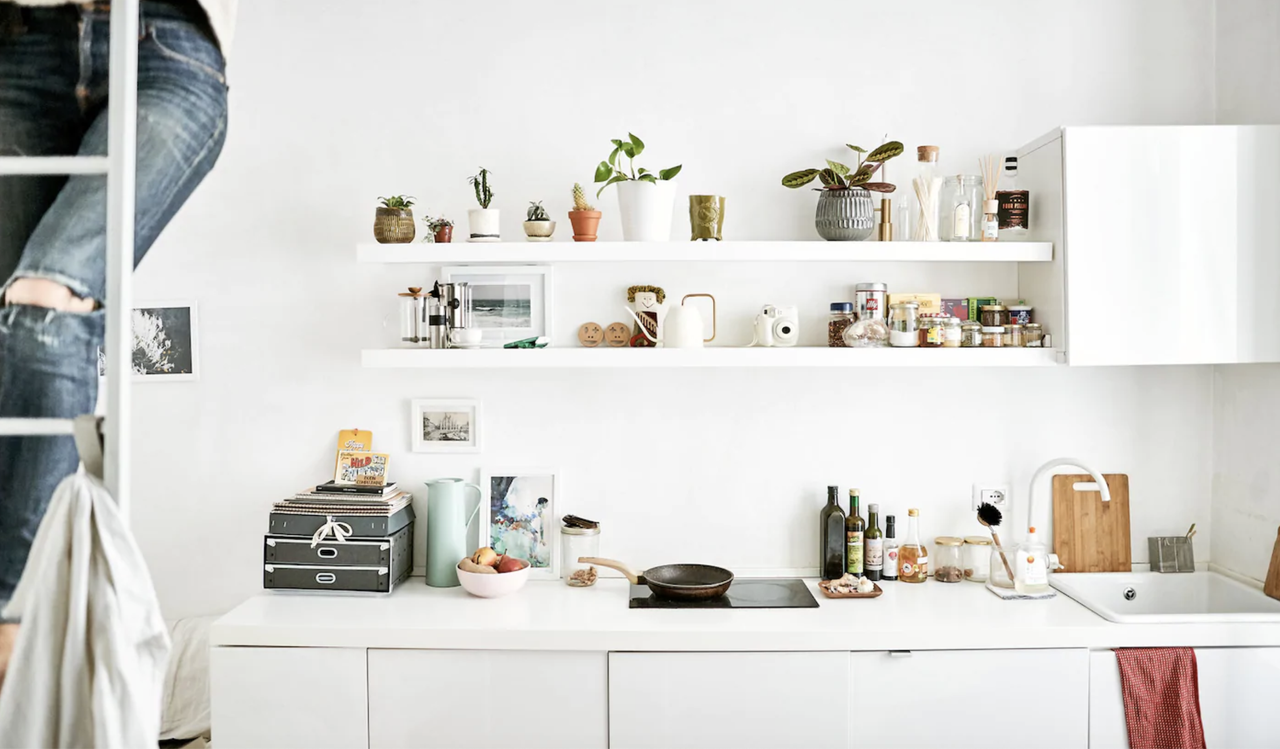 Ikea kitchen storage in a small apartment 