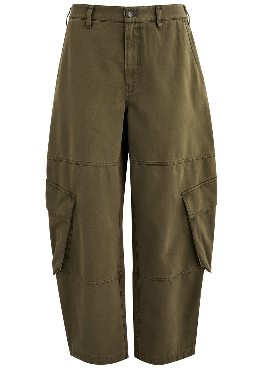 The Bubble Barrel-Leg Cotton Cargo Trousers