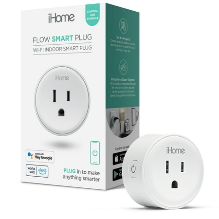 Ihome Smart Plug 10a, Works With Alexa &amp;amp; Google Home, App Control, Single Pack, White