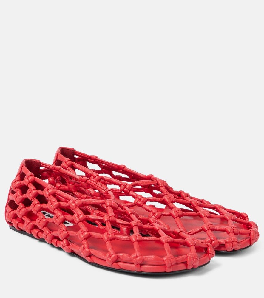 Knotted Leather Flats