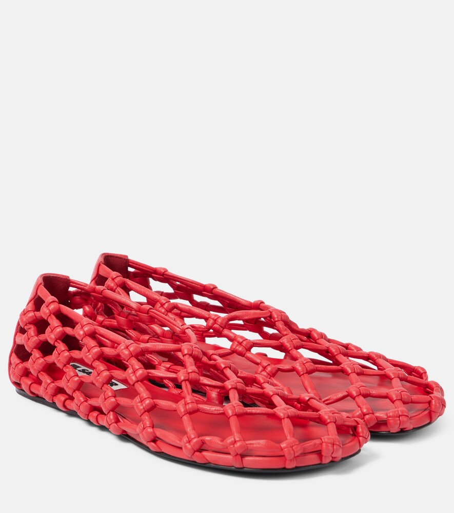 Knotted Leather Flats