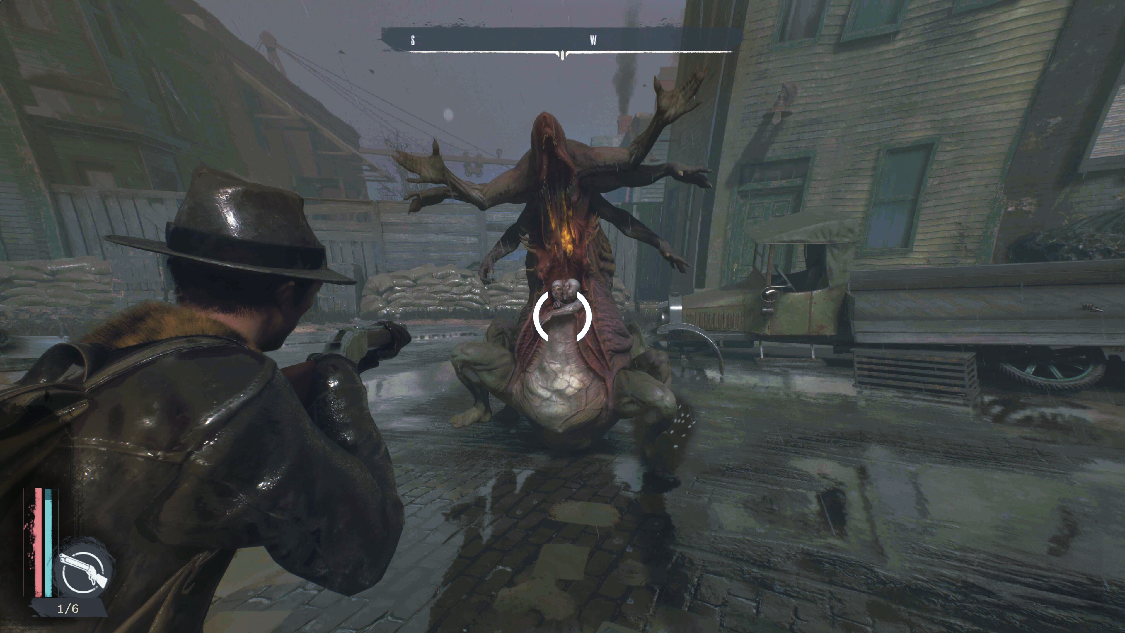 A bizarre monster attacking in The Sinking City Remastered.