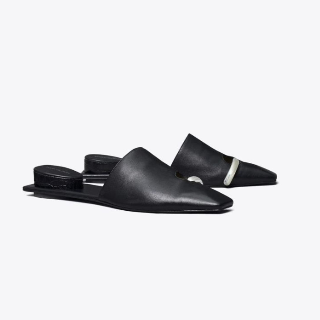 Tory Burch, Pierced Mule in Black
