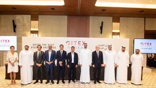 Top leaders and GITEX exhibitors who took part in the press conference panel