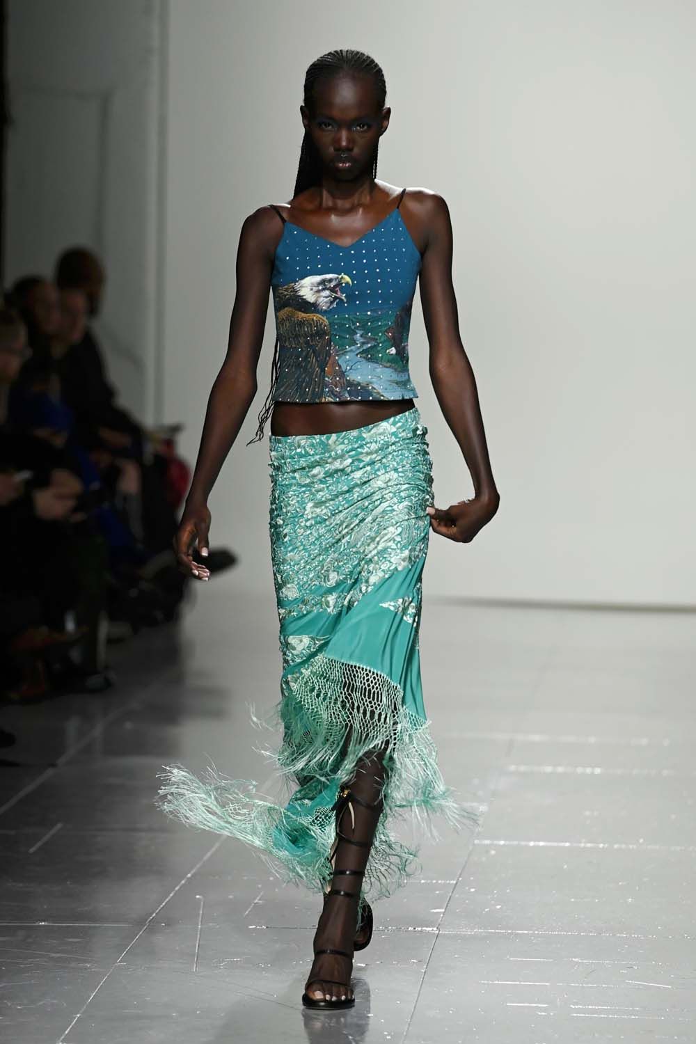 on the runway at London Fashion Week AW23