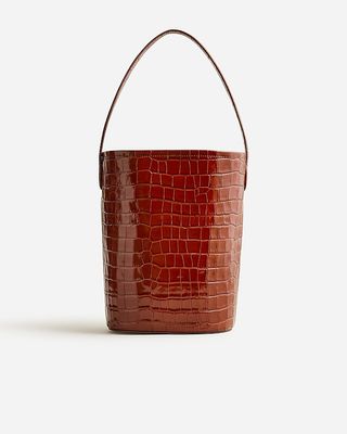 Berkeley Bucket Bag in Italian Croc-Embossed Leather