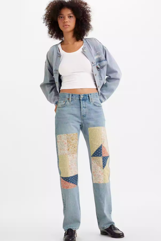 Levi's patchwork jeans