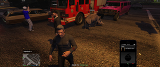 GTA online hackers joined this session with a flying fire engine and a man disguised as a pig