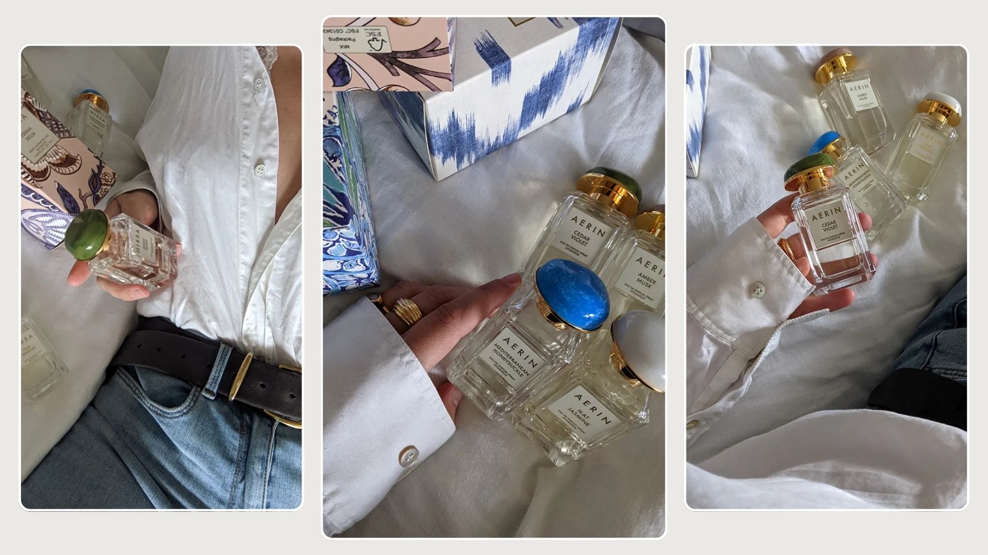A collage of Aerin perfumes