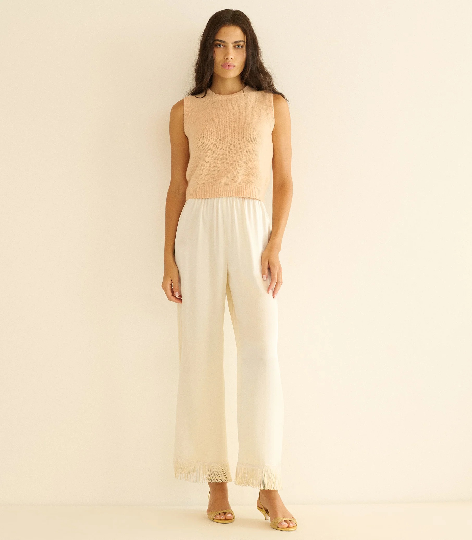 Lavon Fringe Pant -- Candlelight