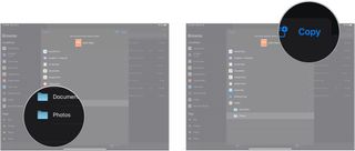 Tap folder, tap Copy