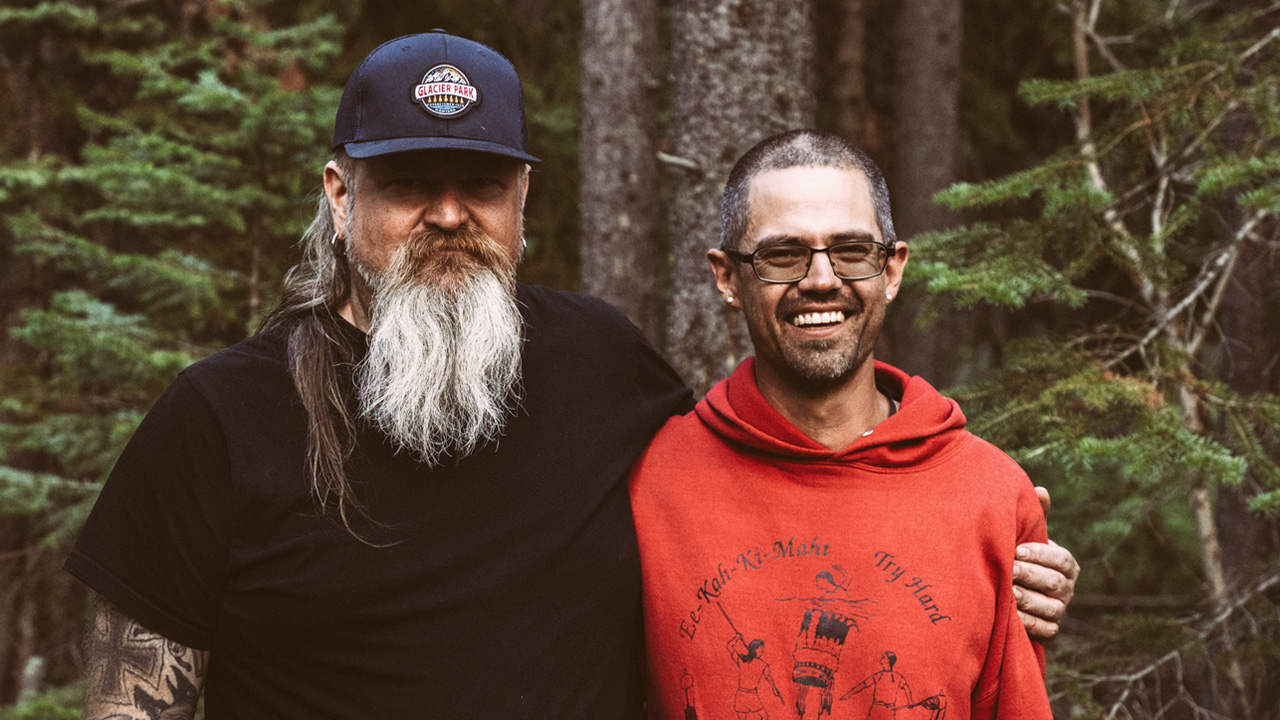 Enslaved&#039;s Ivar Bjørnson and Blackfeet Nation member Nicholas Rink