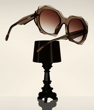 Kartell glasses with transparent brown frame