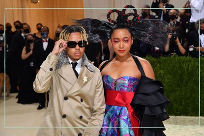 Naomi Osaka's boyfriend Cordae (left) next to Naomi Osaka at the Met Gala