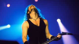 Metallica frontman James Hetfield at London's Wembley Arena on May 4, 1992