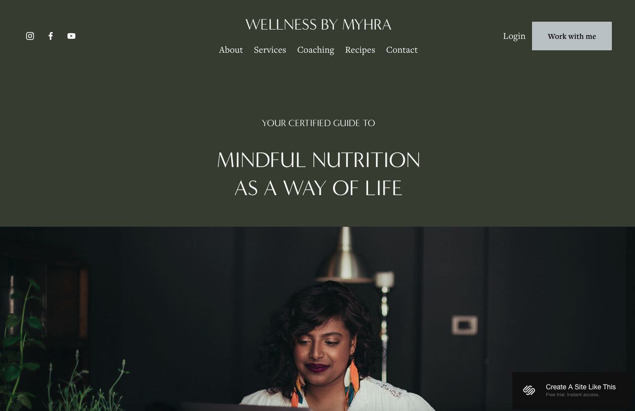 screenshot of Squarespace template