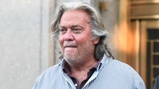 Former White House Chief Strategist Steve Bannon exits the Manhattan Federal Court on Aug. 20, 2020 in the Manhattan borough of New York City. Bannon and three other defendants have been indicted for allegedly defrauding donors in a $25 million border wall fundraising campaign.