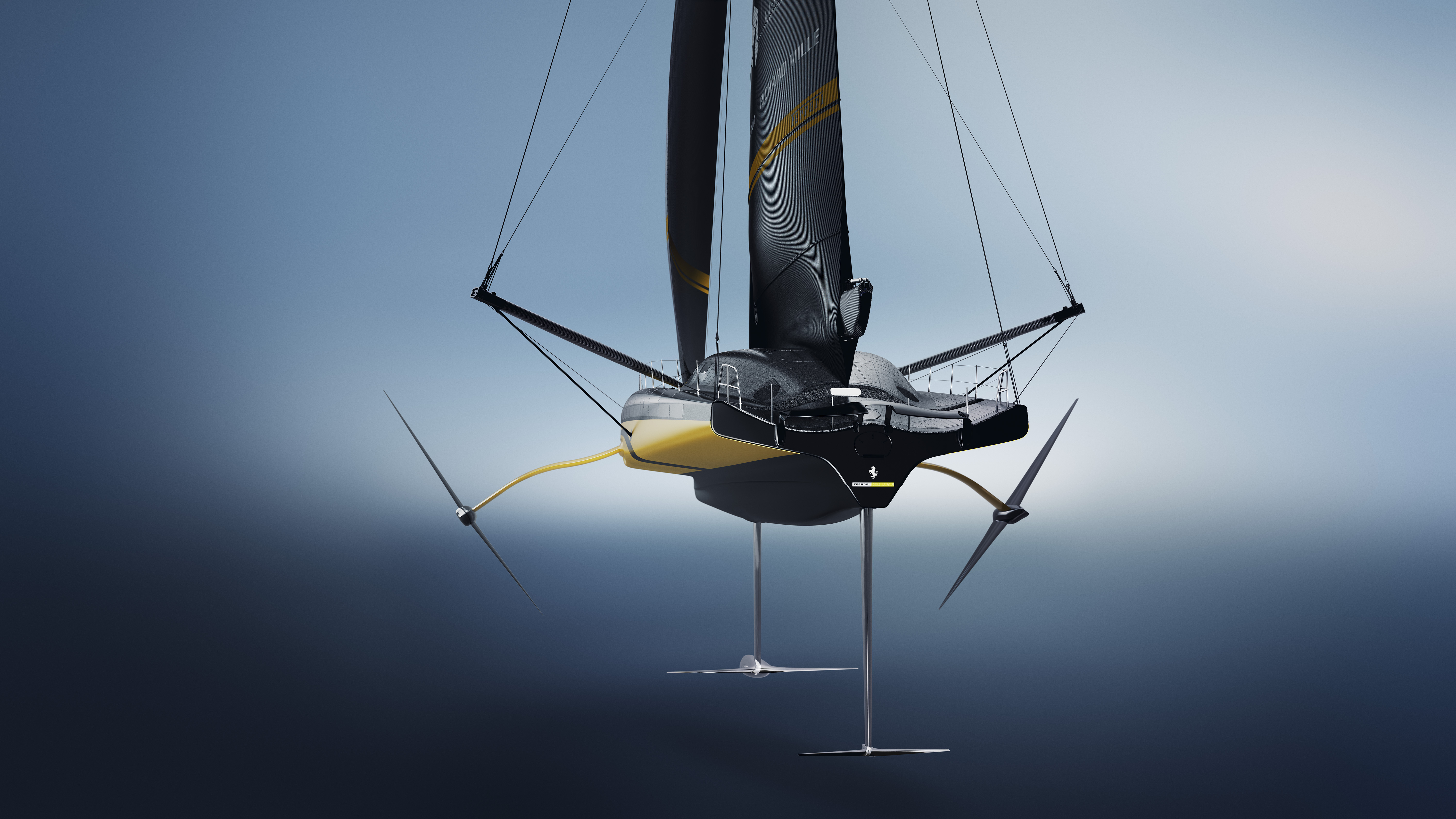 Ferrari Hypersail racing monohull foil details