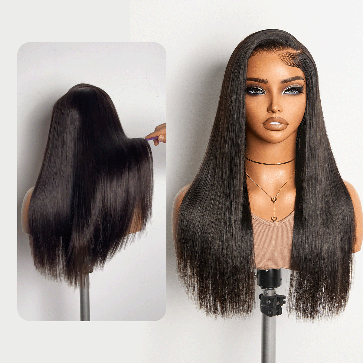 Luvme All-Day Comfort™ Wig 180% / 250% Density Bone Straight With Baby Hair Partingmax Glueless 7x6 Closure Hd Lace Wig Pre-Cut Lace