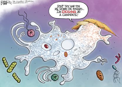 Political Cartoon U.S. Trump Evolution