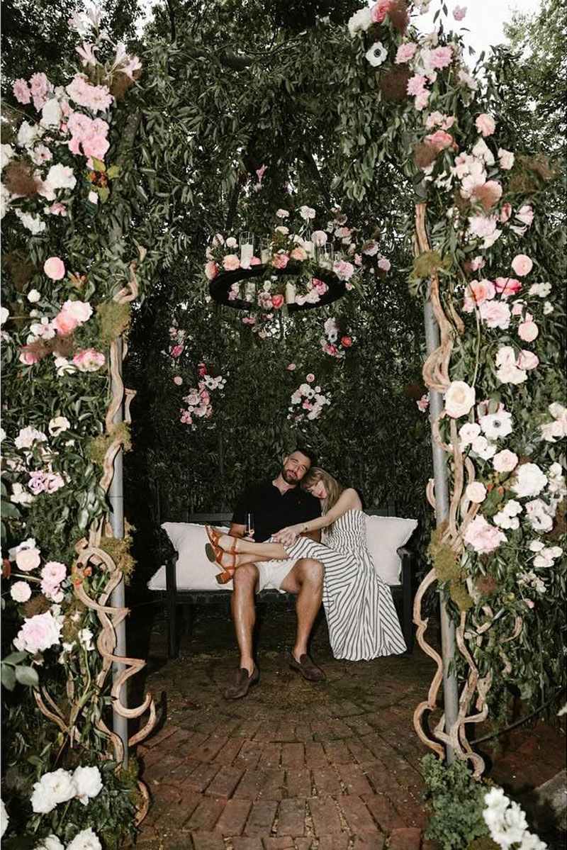 Taylor Swift wore a striped dress to get engaged to Travis Kelce