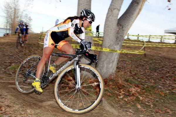 Carmen Small (Optum) starts to pull away from the rest of the chase group.