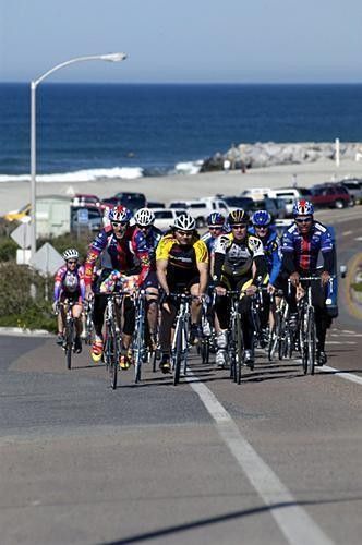 Not your typical group of Sunday cyclists - (Front row L to R) Danny Van Haute, Paul Swift, Steve Hegg and Scott Barryman.