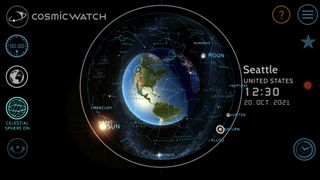 Cosmic Watch reviiew: image shows Cosmic Watch app screen