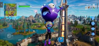 Gliding toward the Collider in Fortnite on GeForce Now