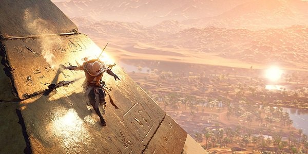 A pyramid and hieroglyphs from Assassin&#039;s Creed: Origins