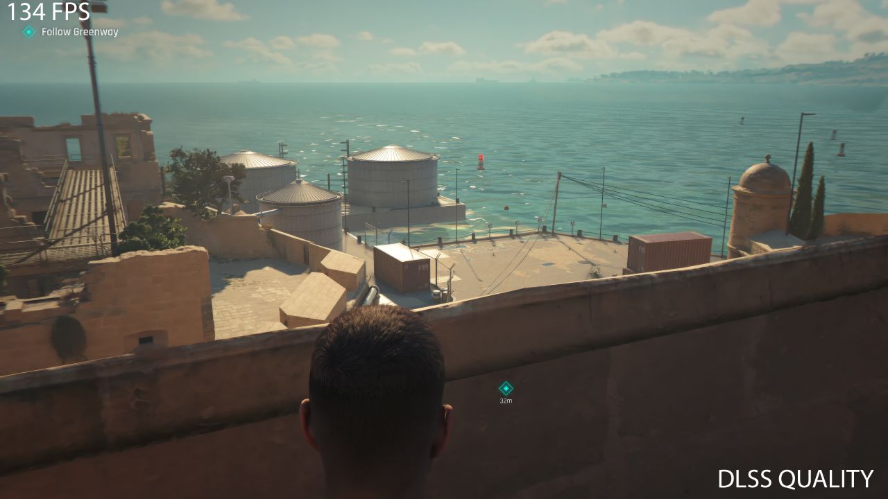 Screenshot of the game 007 First Light running on an Nvidia GeForce graphics card