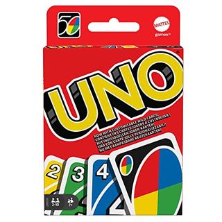 Mattel Games Uno, Classic Card Game for Kids and Adults for Family Game Night, Use as a Travel Game or Engaging Gift for Kids, 2 to 10 Players, Ages 7 and Up, W2087