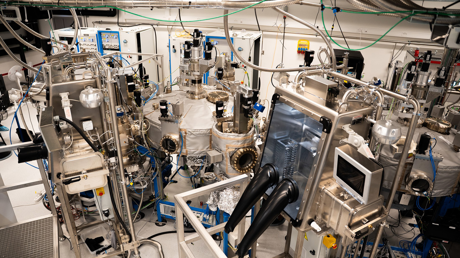 A look inside a lab with various machines and wires.