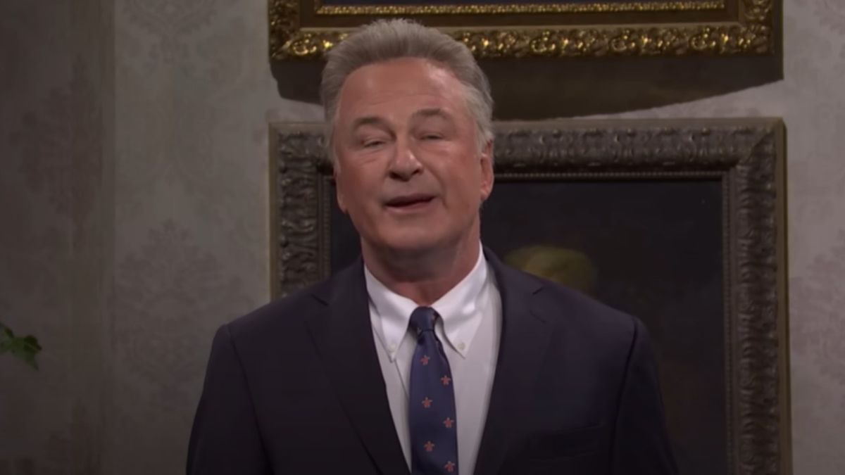 Alec Baldwin doing an impression of Robert F. Kennedy Jr. on Saturday Night Live. 