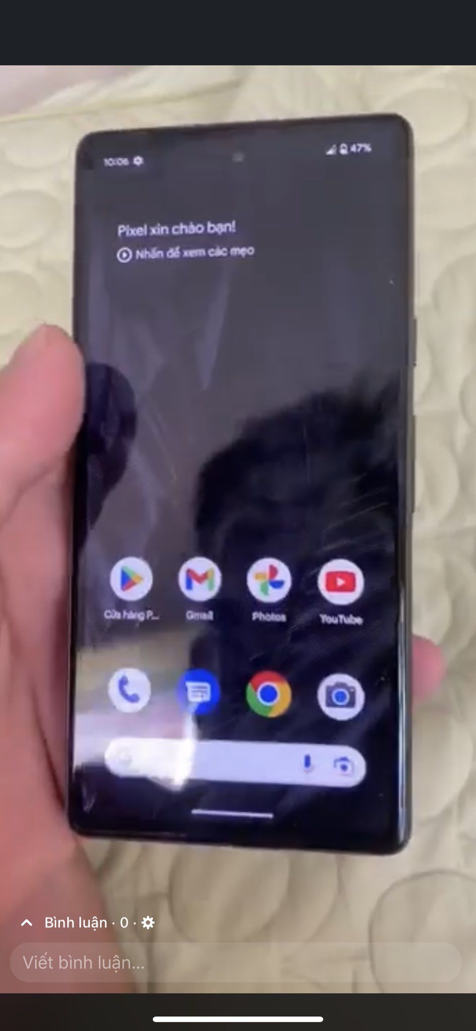 google pixel 7a prototype at home screen