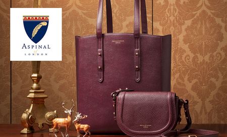 Aspinal of London's burgundy bags in a large and small size