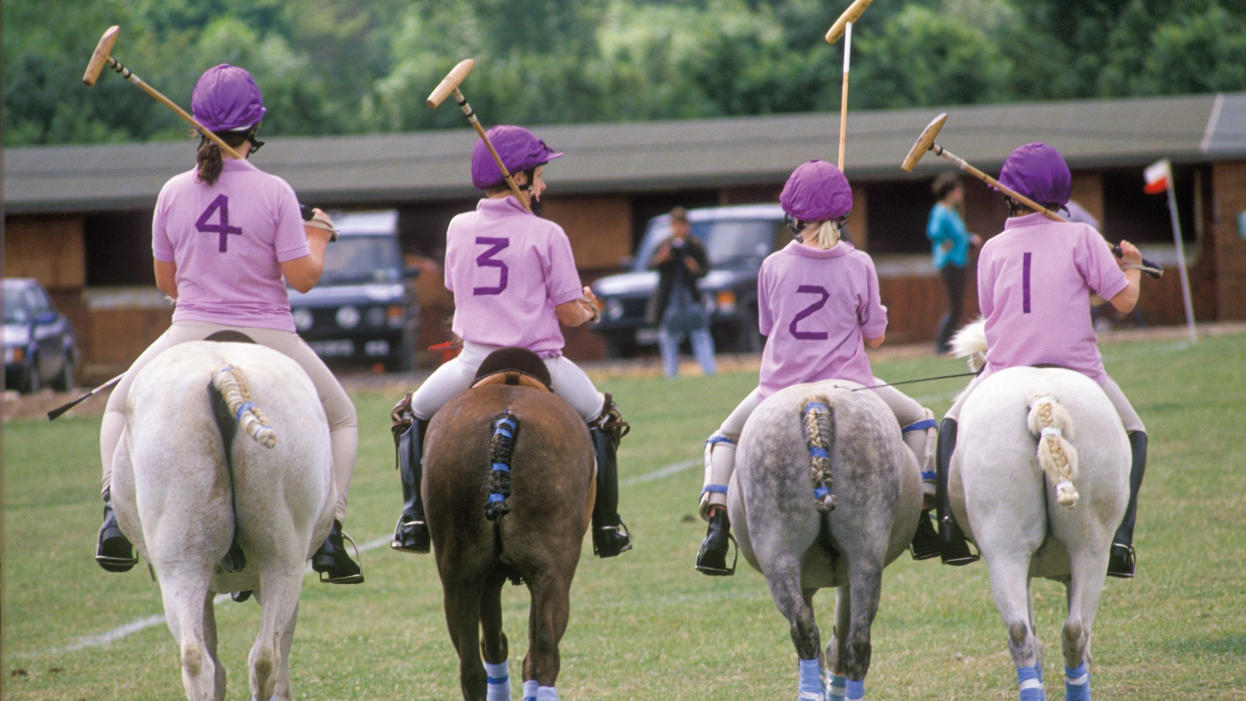 A5T2CF Polo Camp summer pony club week long camp Polo playing Surrey 1990, 1990S, 90S, HOMER SYKES