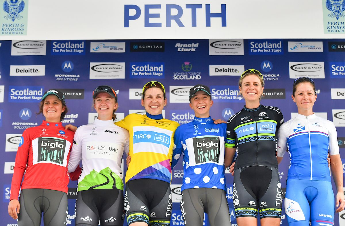 Leah Thomas of Bigla, Emma White of RALLY UHC, Alison Jackson of TIBCO-Silicon Valley Bank, Cecilie Uttrup Ludwig of BIGLA, Brodie Chapman of TIBCO-Silicon Valley Bank and Jennifer George of Scotland.